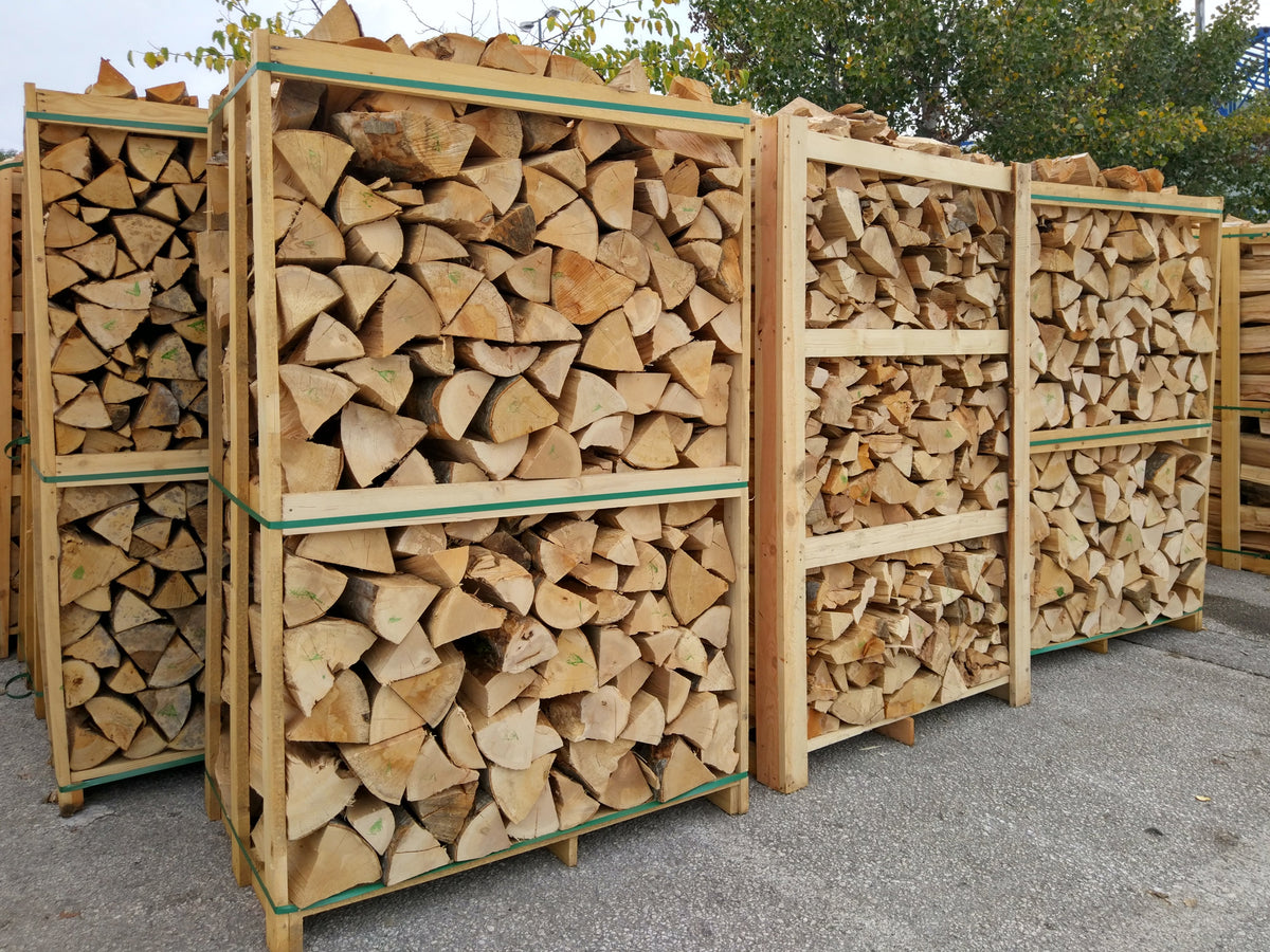 Large birch firewood log crates