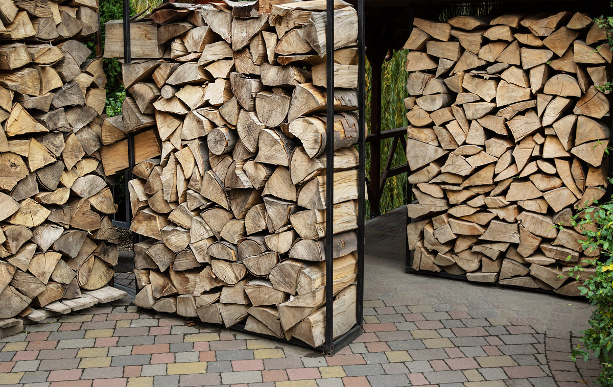 Oak firewood log store