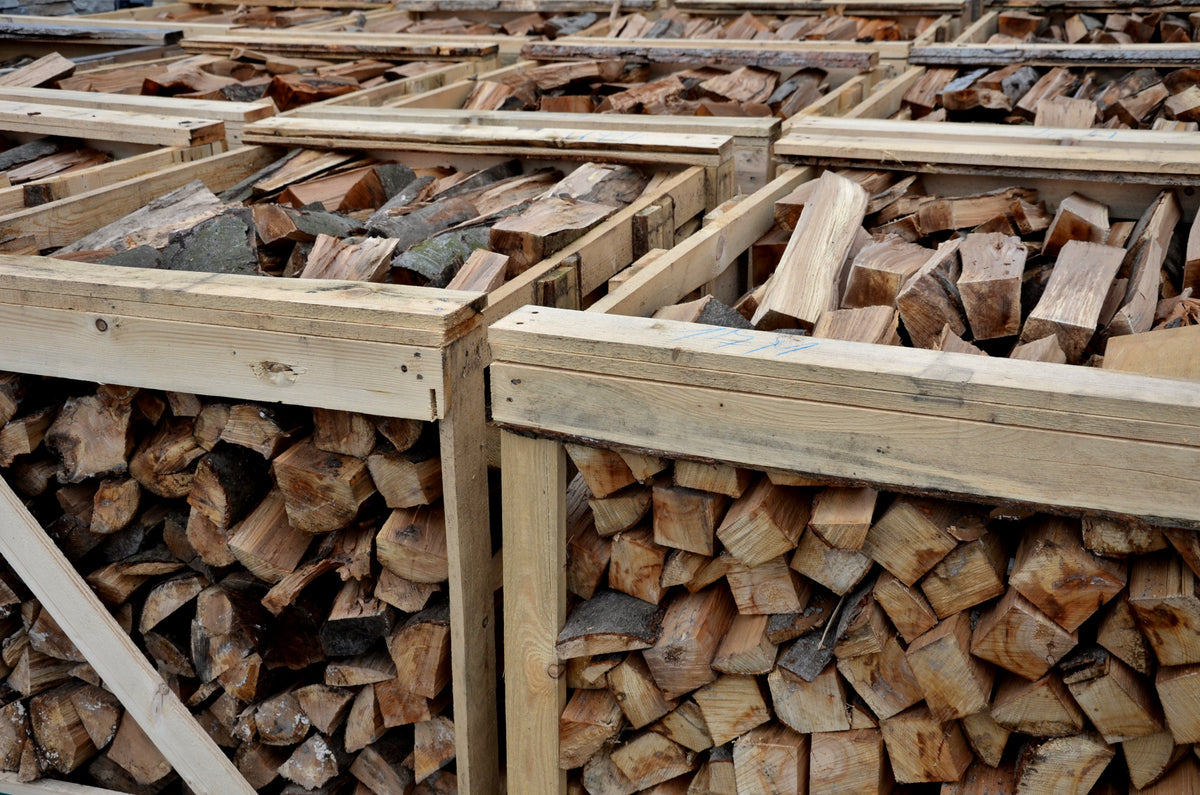 Small oak firewood crate