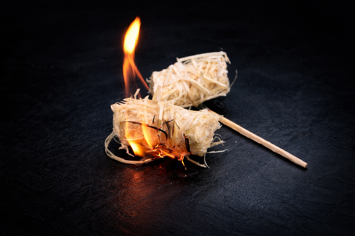Wood wool natural firelighters